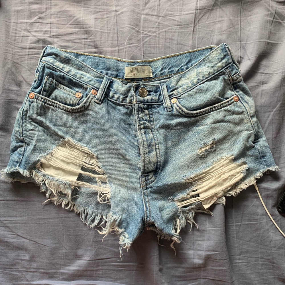NWOT Free People Distressed Denim Shorts
